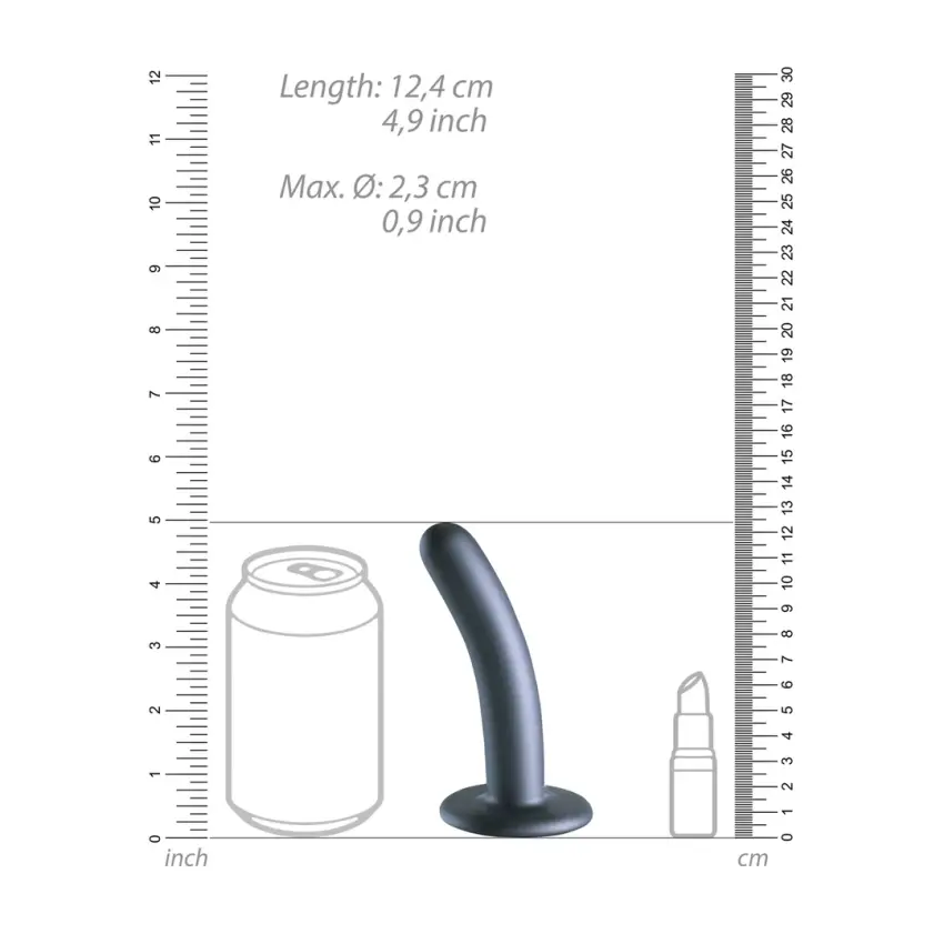 Ouch! - Wąskie silikonowe dildo z przyssawką 12 cm - obrazek 7