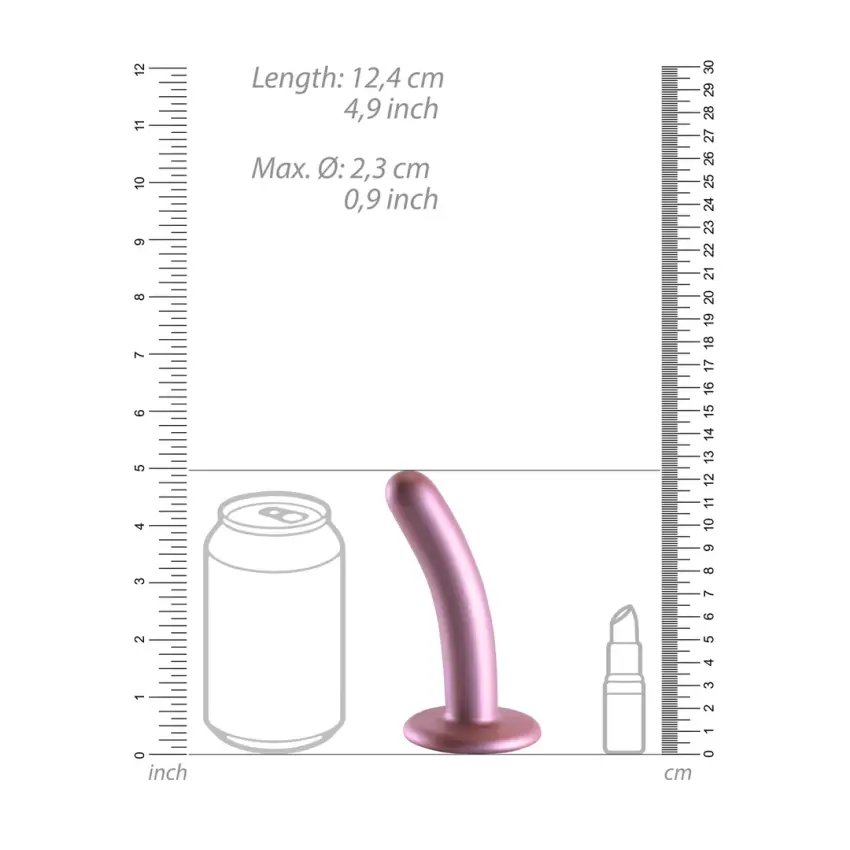 Ouch! - Wąskie silikonowe dildo z przyssawką 12 cm - obrazek 7