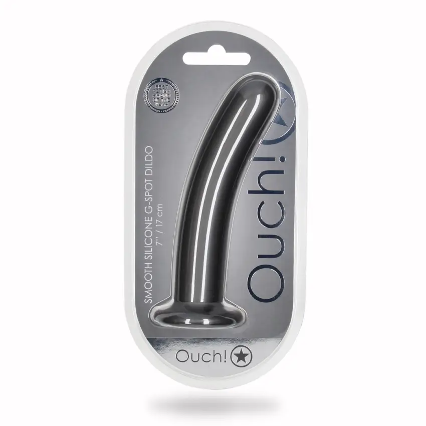 Ouch! - Wąskie silikonowe dildo z przyssawką 17 cm - obrazek 2
