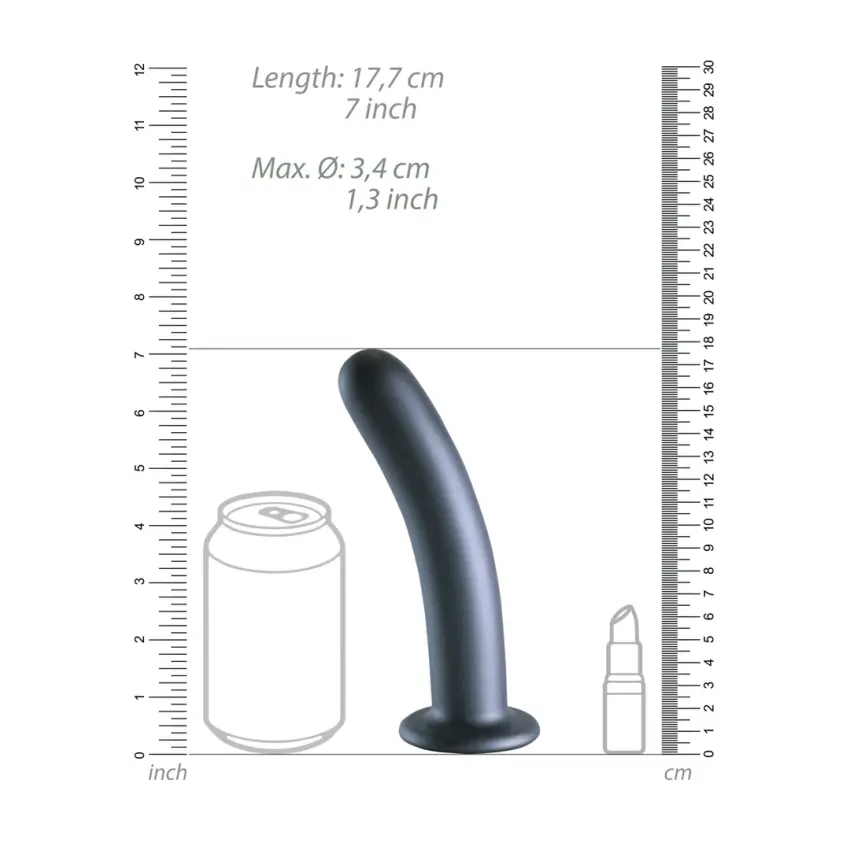 Ouch! - Wąskie silikonowe dildo z przyssawką 17 cm - obrazek 7