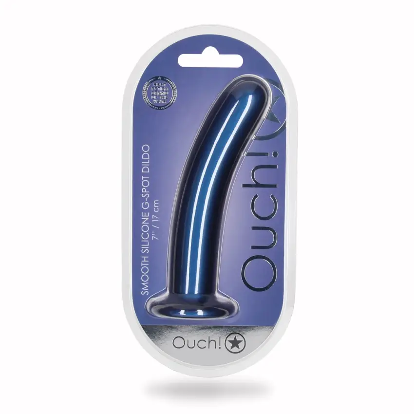 Ouch! - Wąskie silikonowe dildo z przyssawką 17 cm - obrazek 2