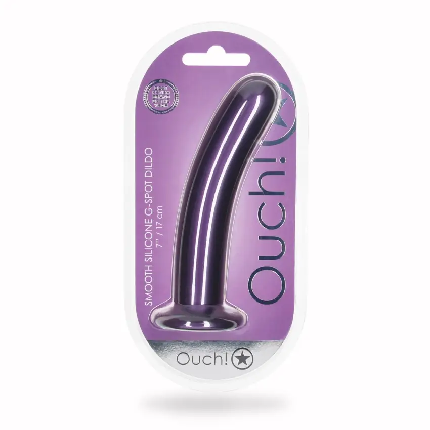 Ouch! - Wąskie silikonowe dildo z przyssawką 17 cm - obrazek 2
