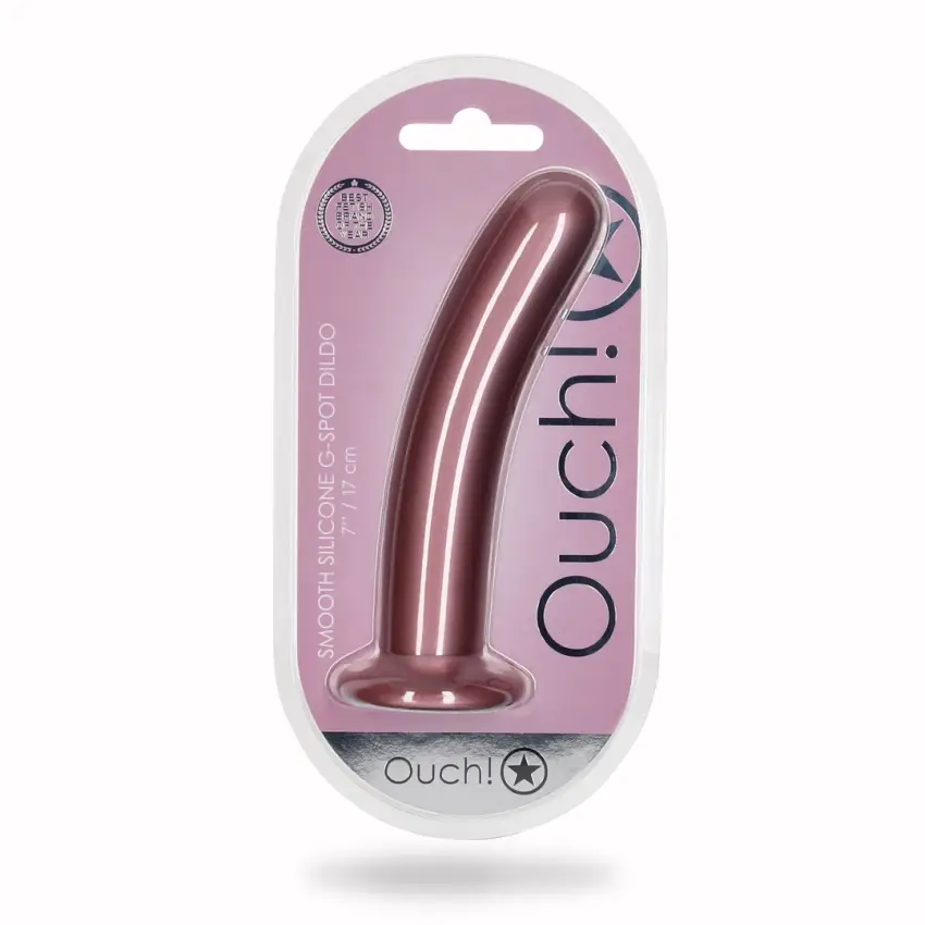 Ouch! - Wąskie silikonowe dildo z przyssawką 17 cm - obrazek 2