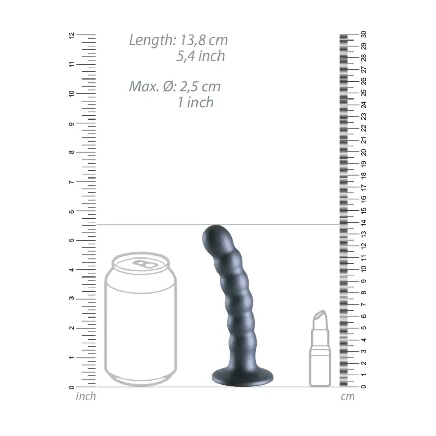 Ouch! - Silikonowe dildo z koralikami - 13 cm - obrazek 7