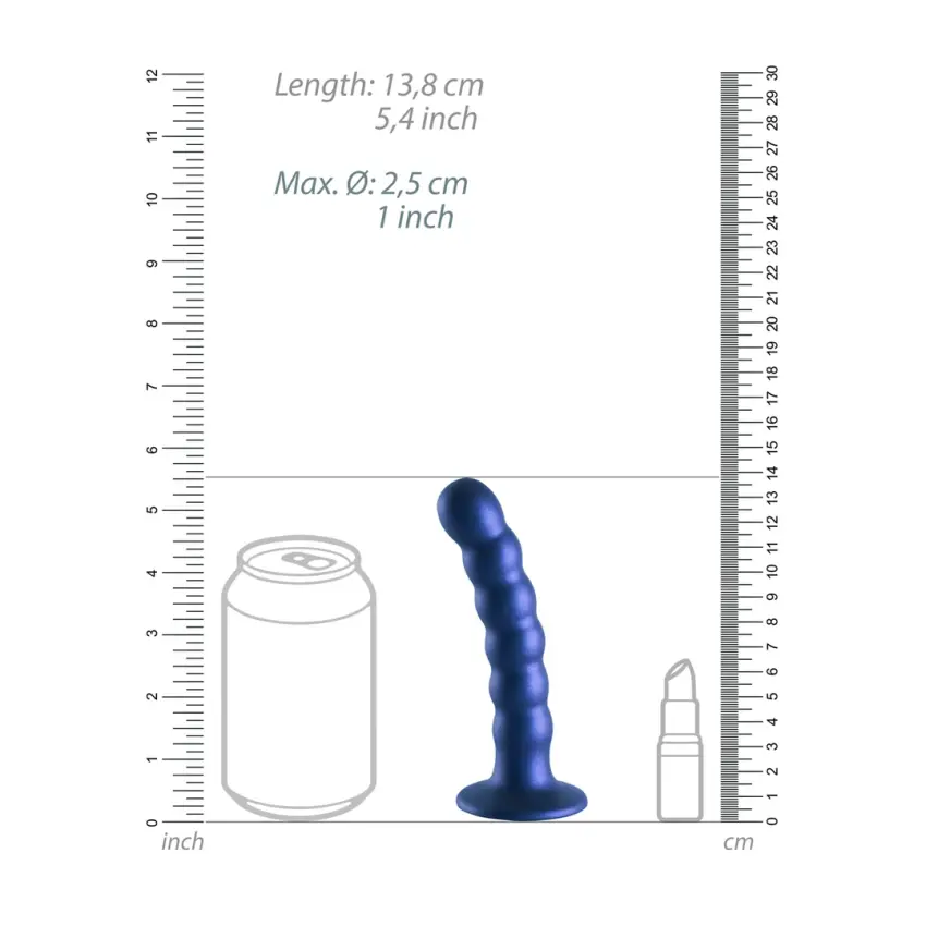 Ouch! - Silikonowe dildo z koralikami - 13 cm - obrazek 7
