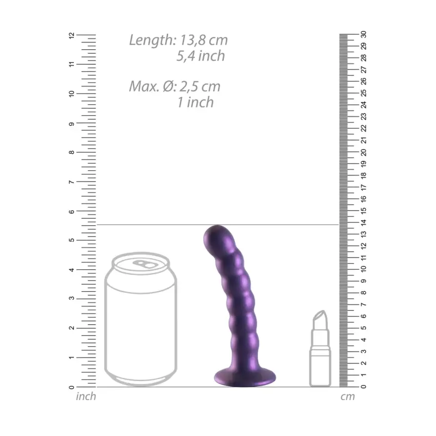 Ouch! - Silikonowe dildo z koralikami - 13 cm - obrazek 7