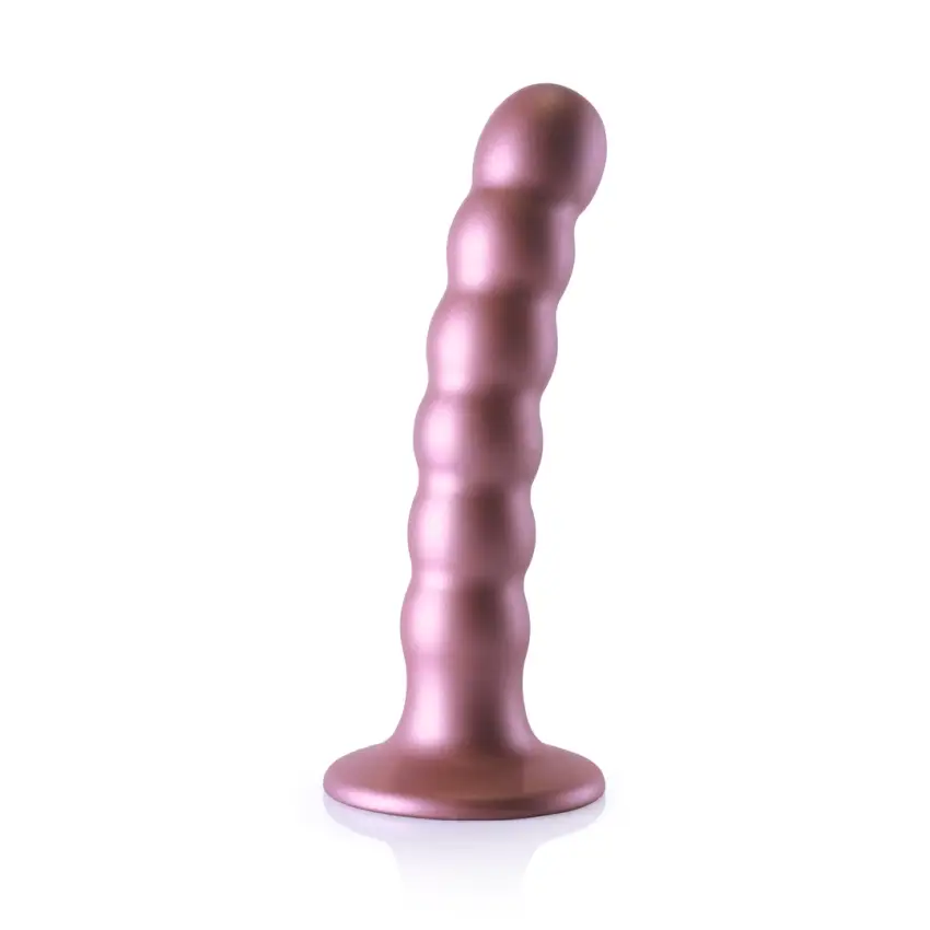 Ouch! - Silikonowe dildo z koralikami - 13 cm - obrazek 3