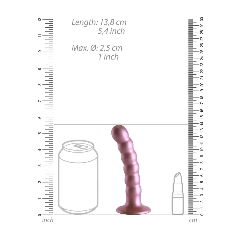 Ouch! - Silikonowe dildo z koralikami - 13 cm - obrazek 7