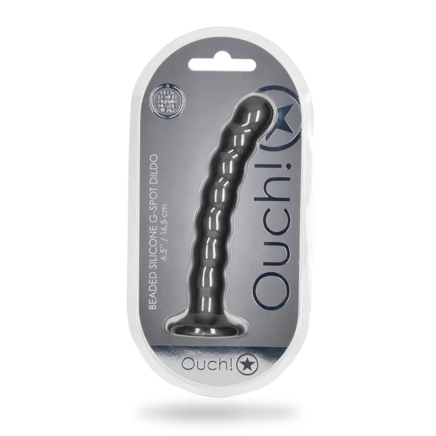 Ouch! - Silikonowe dildo G-Spot z koralikami - 16,5 cm - obrazek 2