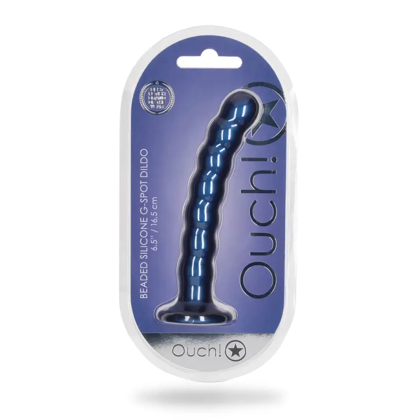 Ouch! - Silikonowe dildo G-Spot z koralikami - 16,5 cm - obrazek 2