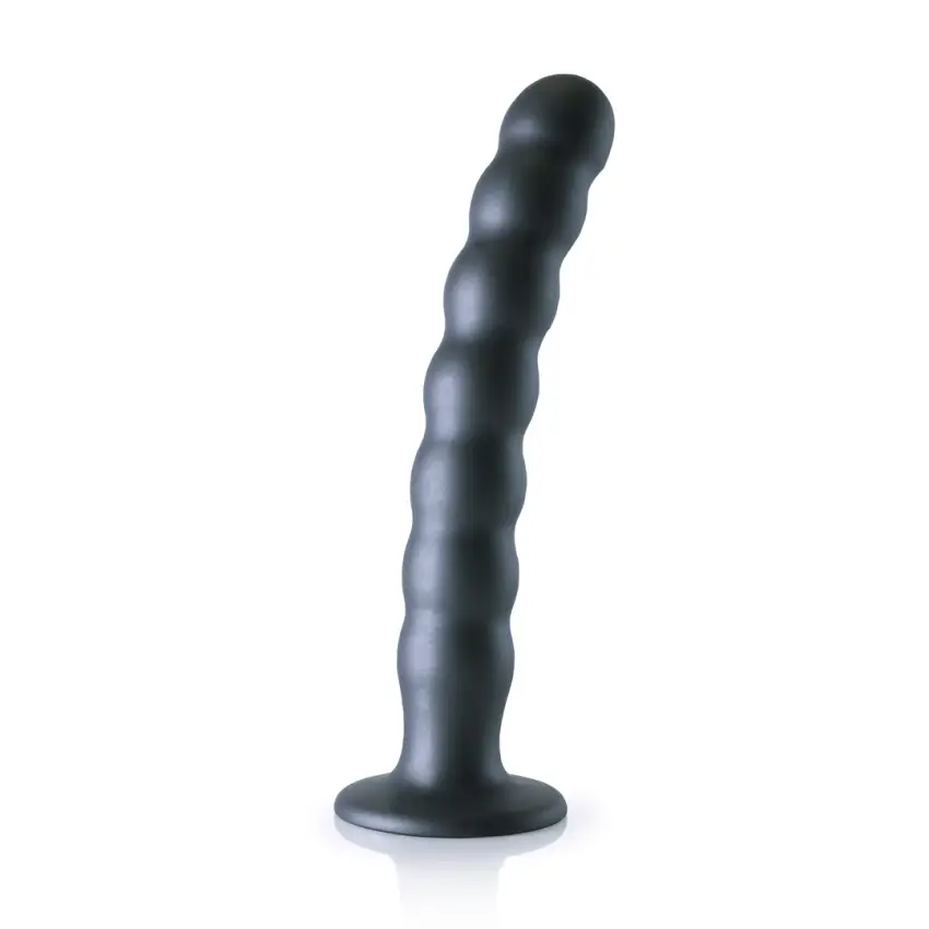 Ouch! - Silikonowe dildo G-Spot z koralikami - 20,5 cm - obrazek 3