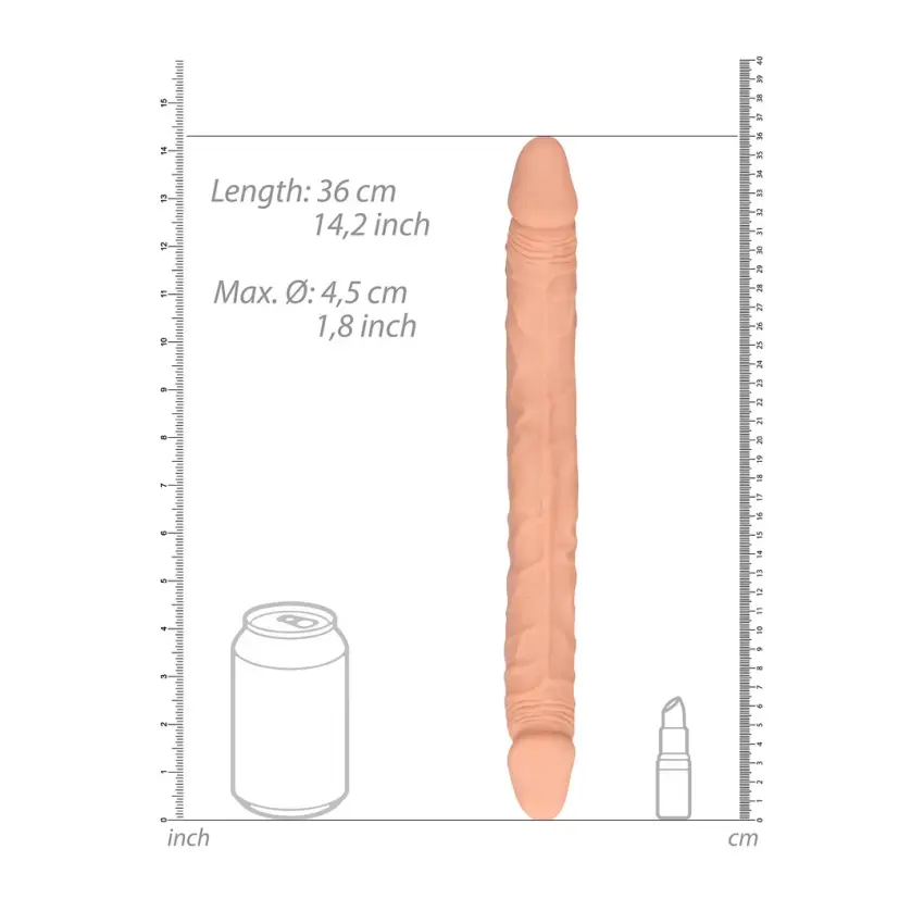 RealRock - Podwójne wygięte dildo  - bardzo długie 36cm - obrazek 6