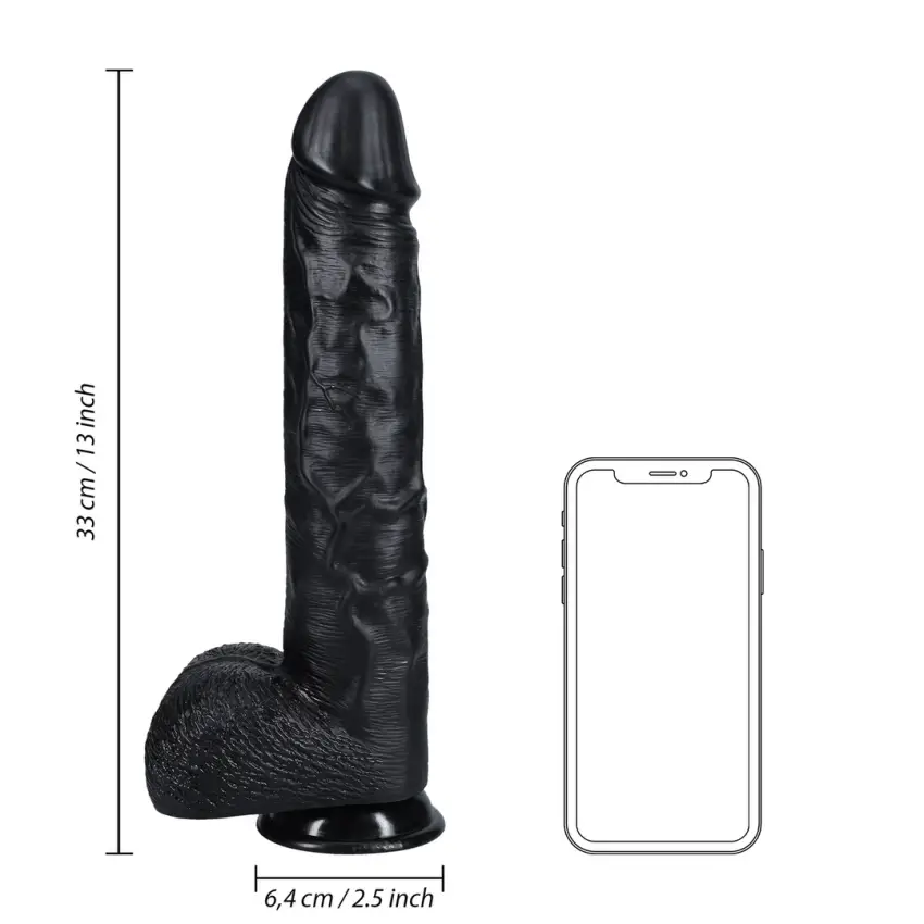 RealRock - Extra duże realistyczne dildo z jądrami 33 cm - obrazek 7