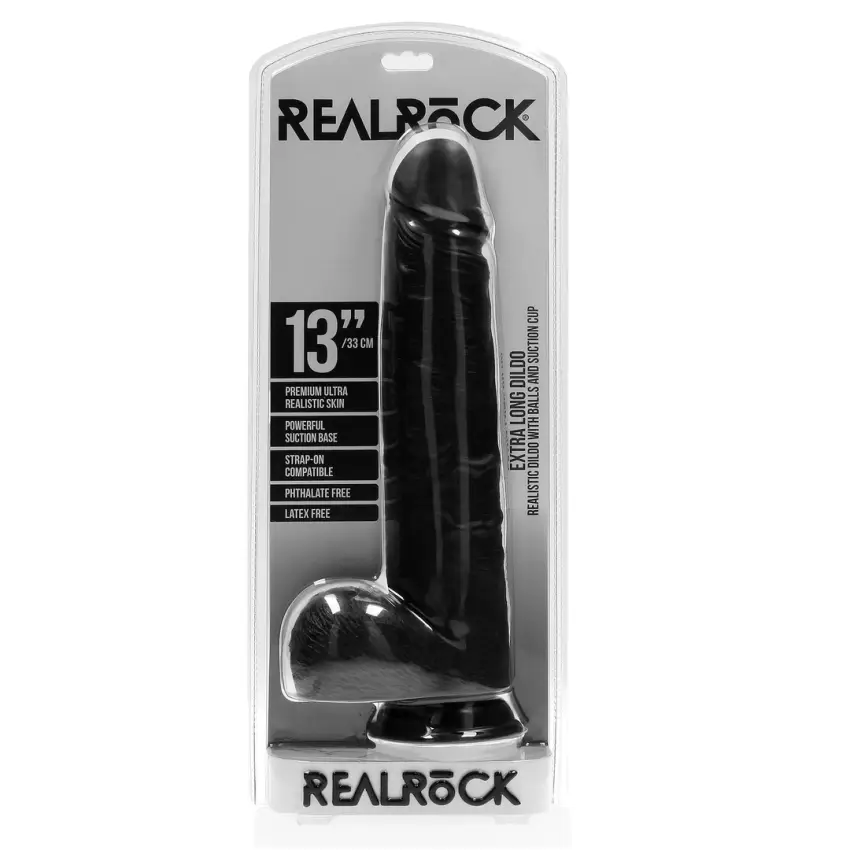 RealRock - Extra duże realistyczne dildo z jądrami 33 cm - obrazek 2