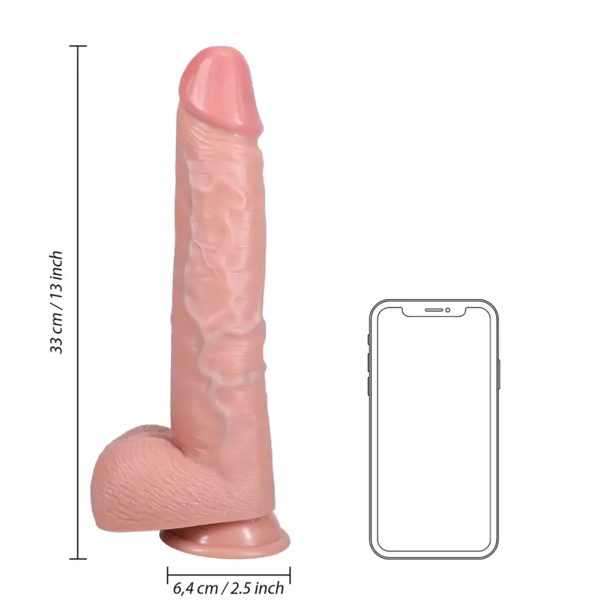 RealRock - Extra duże realistyczne dildo z jądrami 33 cm - obrazek 8