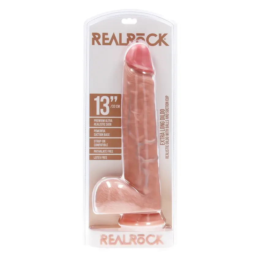 RealRock - Extra duże realistyczne dildo z jądrami 33 cm - obrazek 2