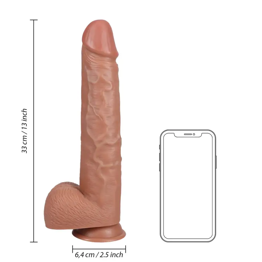 RealRock - Extra duże realistyczne dildo z jądrami 33 cm - obrazek 7