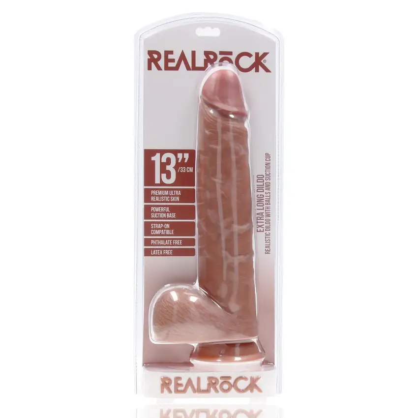 RealRock - Extra duże realistyczne dildo z jądrami 33 cm - obrazek 8