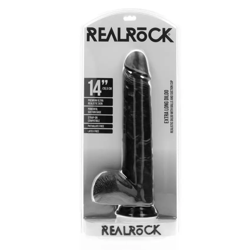 RealRock - Extra duże realistyczne dildo z jądrami 35,5 cm - obrazek 2