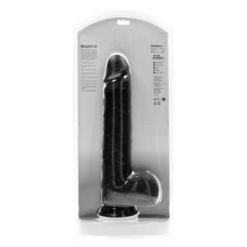 RealRock - Extra duże realistyczne dildo z jądrami 35,5 cm - obrazek 3