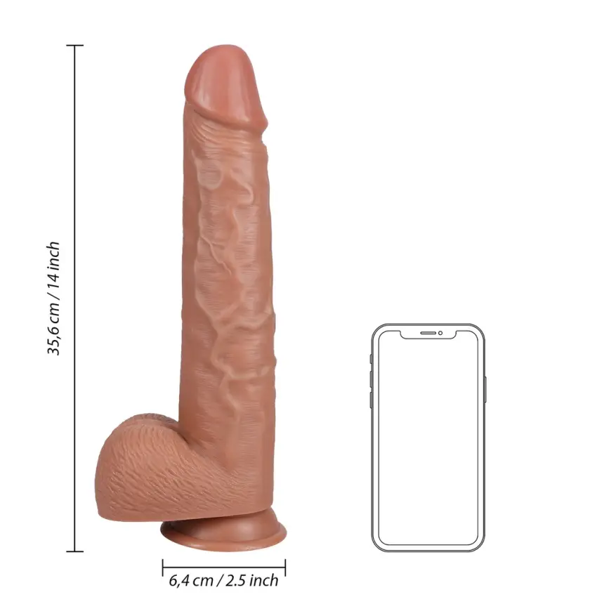 RealRock - Extra duże realistyczne dildo z jądrami 35,5 cm - obrazek 7