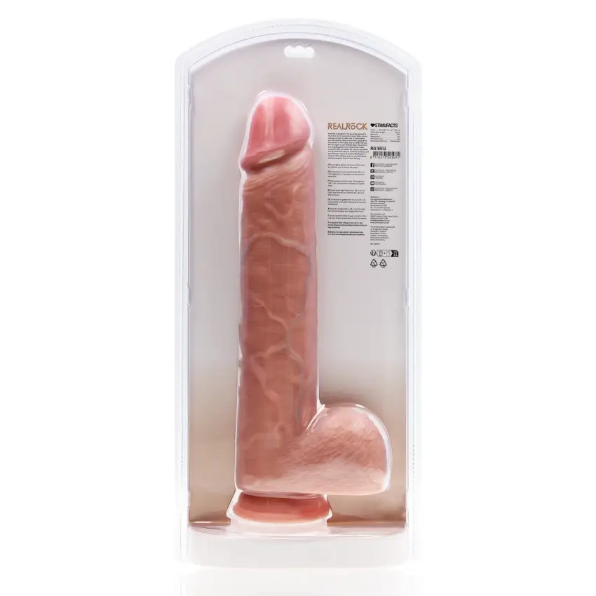 RealRock - Extra duże realistyczne dildo z jądrami 38 cm - obrazek 3