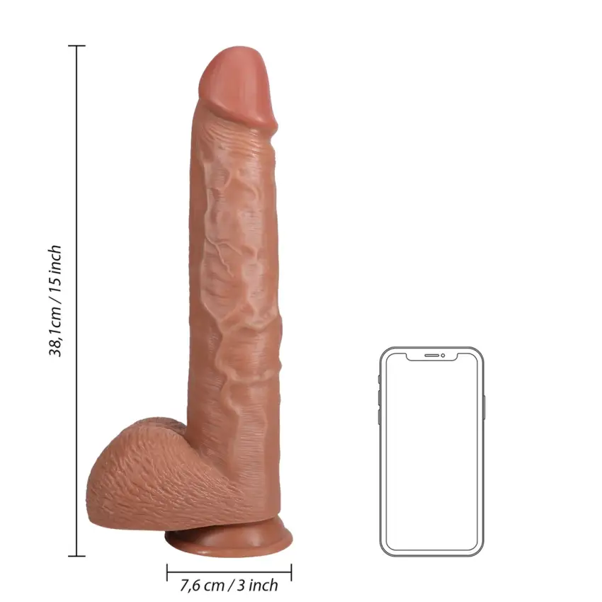 RealRock - Extra duże realistyczne dildo z jądrami 38 cm - obrazek 7