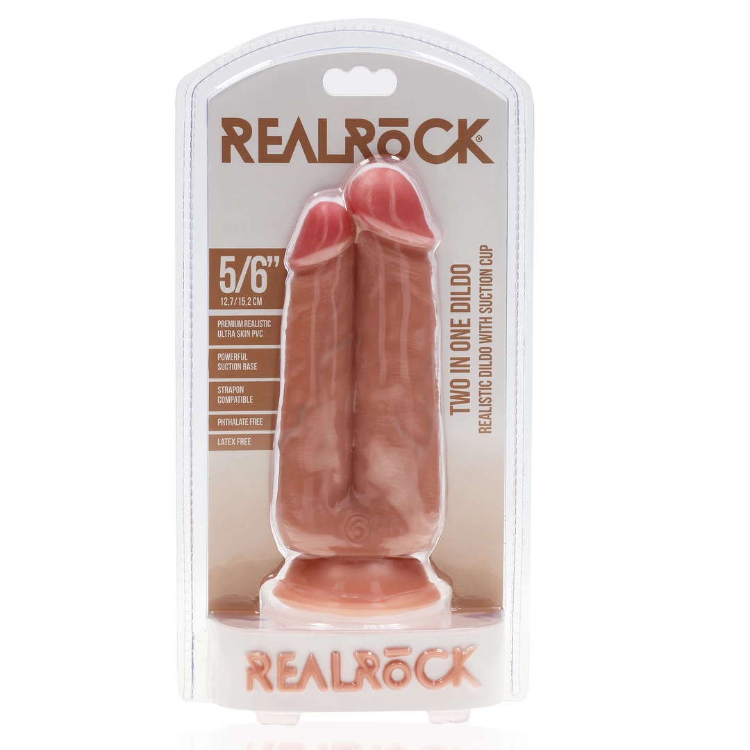 RealRock - Podwójne dildo 15,2 cm 7 RealRock - Podwójne dildo 15,2 cm - obrazek 7