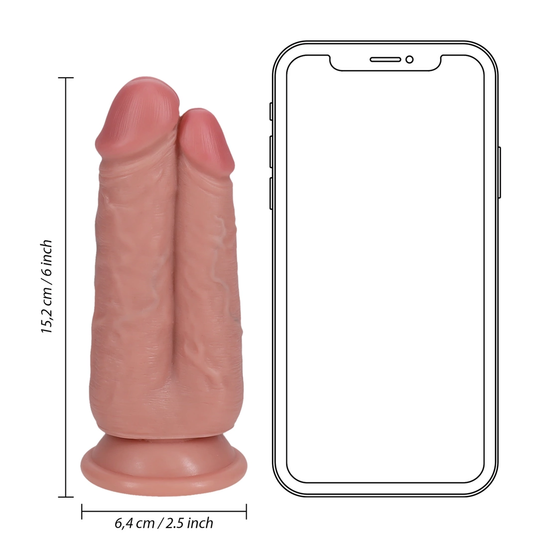 RealRock - Podwójne dildo 15,2 cm 6 RealRock - Podwójne dildo 15,2 cm - obrazek 6