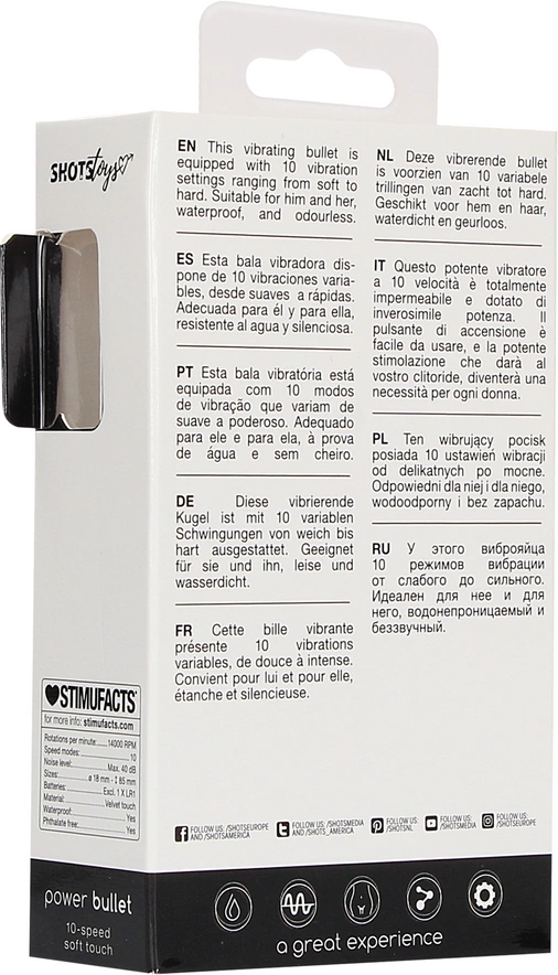 Shots Toys - Wodoodporny pocisk wibrujący - 10 prędkości 3 Shots Toys - Wodoodporny pocisk wibrujący - 10 prędkości - obrazek 3