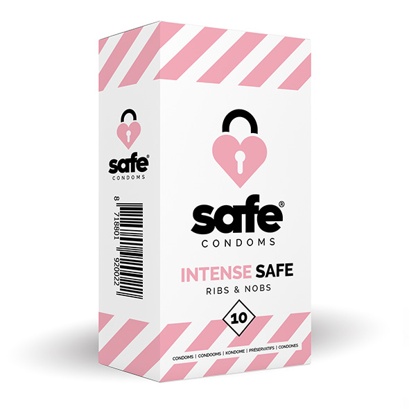SAFE   Condoms Intense Safe Ribs & Nobs (10 pcs)