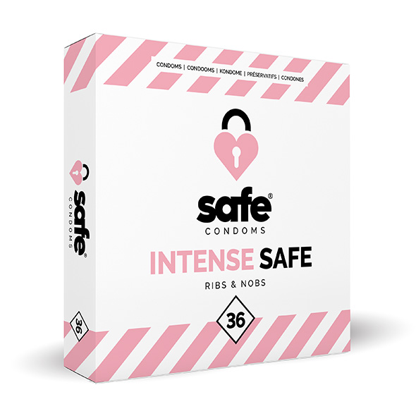 SAFE   Condoms Intense Safe Ribs & Nobs (36 pcs)