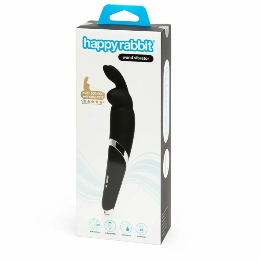 Wibrator - Happy Rabbit Wand Vibrator Black - obrazek 4