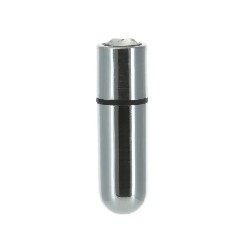PowerBullet - Mini Wibrator 9 Funkcji Z Kryształem First Class Srebrny