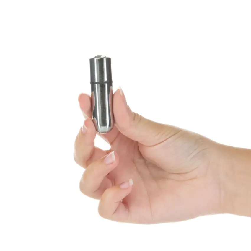 PowerBullet - Mini Wibrator 9 Funkcji Z Kryształem First Class Srebrny - obrazek 6