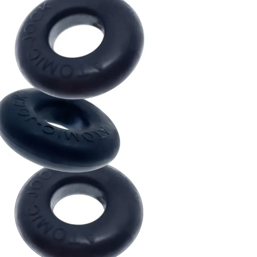 Oxballs - Ringer Cockring 3-pack Zestaw 3 Silikonowych Pierścieni Na Penisa Czarne - obrazek 3