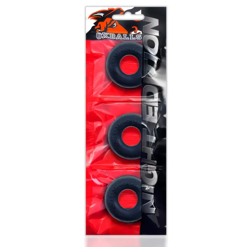 Oxballs - Ringer Cockring 3-pack Zestaw 3 Silikonowych Pierścieni Na Penisa Czarne - obrazek 6