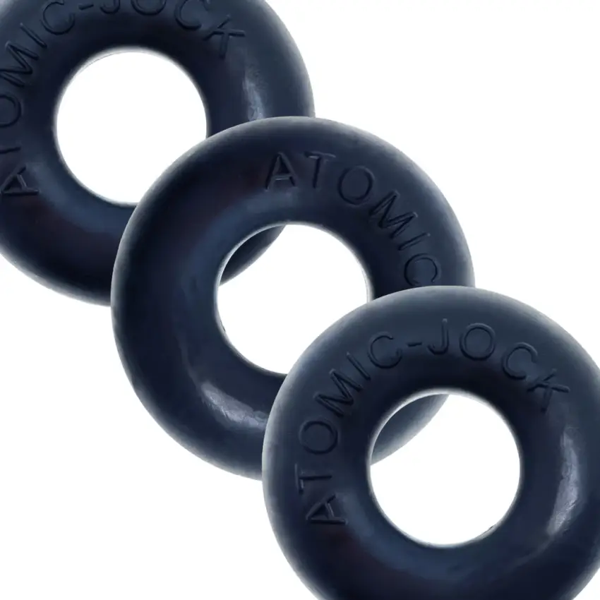 Oxballs - Ringer Cockring 3-pack Zestaw 3 Silikonowych Pierścieni Na Penisa Czarne - obrazek 4