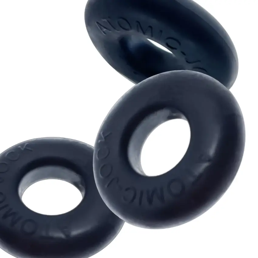 Oxballs - Ringer Cockring 3-pack Zestaw 3 Silikonowych Pierścieni Na Penisa Czarne - obrazek 2
