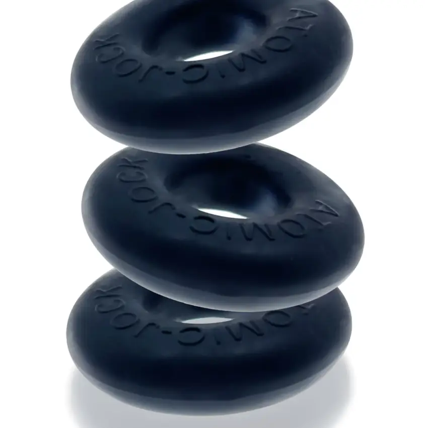 Oxballs - Ringer Cockring 3-pack Zestaw 3 Silikonowych Pierścieni Na Penisa Czarne - obrazek 5