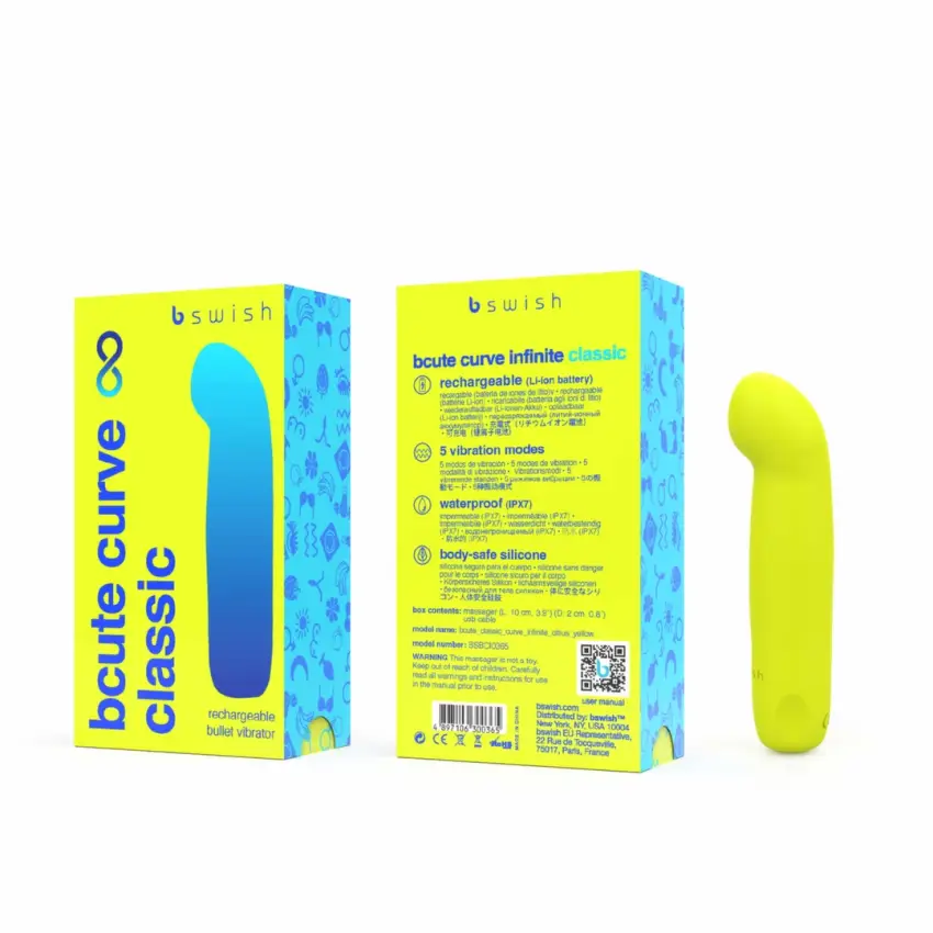 B swish - Wibrator Punktu-G Bcute Curve Classic Żółty - obrazek 4