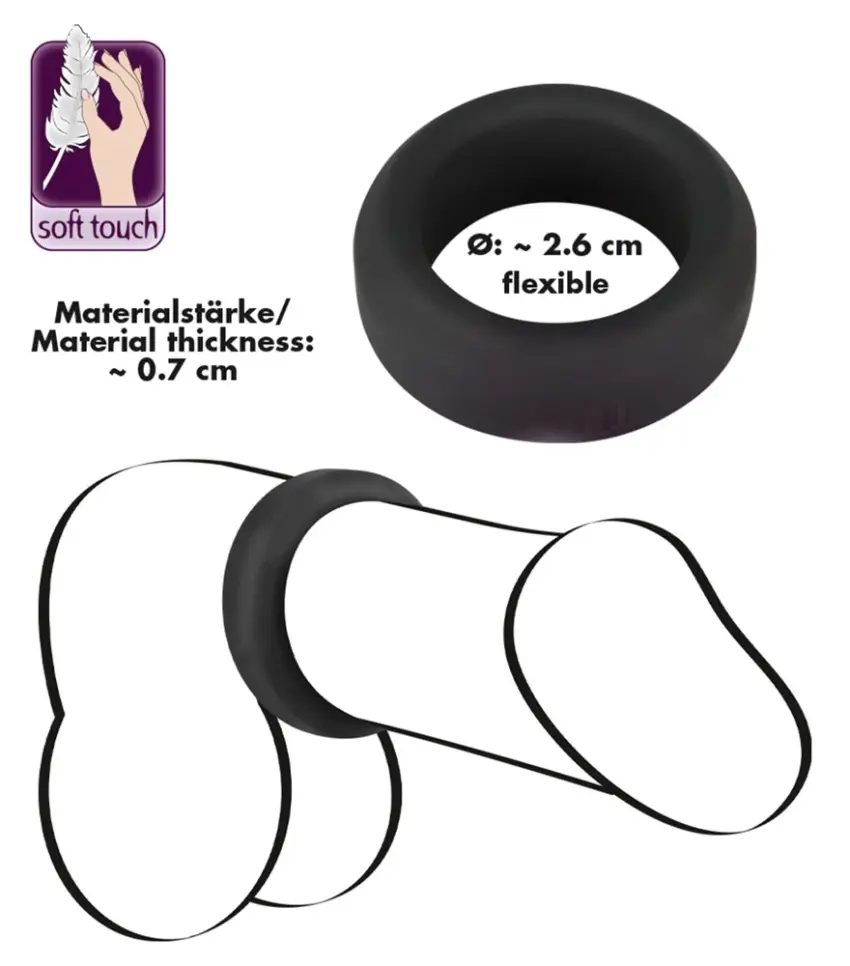 Pierścień Na Penisa Mały(2,6cm) - Black Velvets - obrazek 5