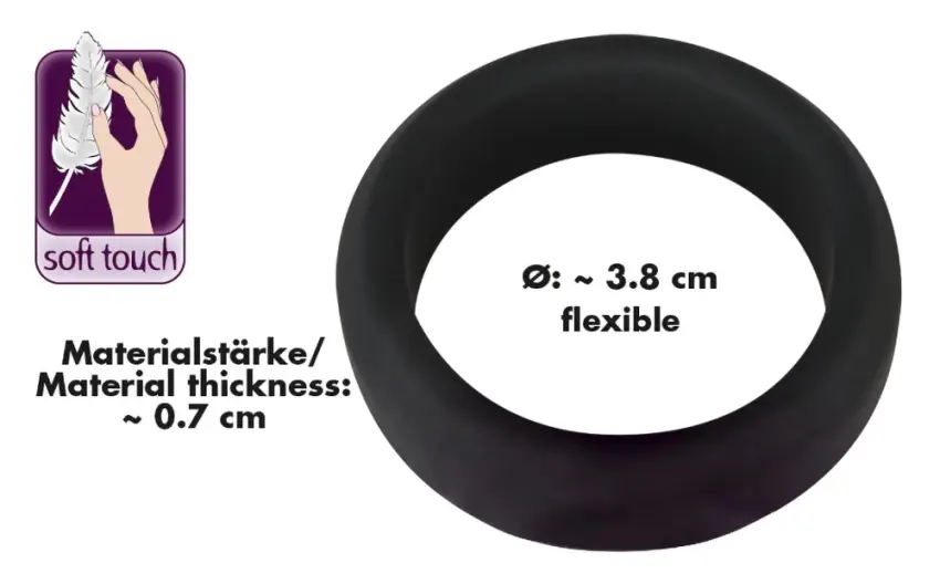 Pierścień Na Penisa Duży(3,8cm) - Black Velvets - obrazek 6
