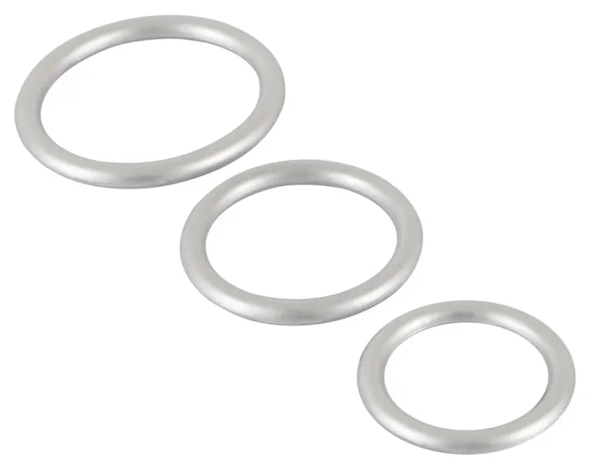 You2Toys - Metaliczny, silikonowy pierścień erekcyjny SE - zestaw - 3 szt - obrazek 3