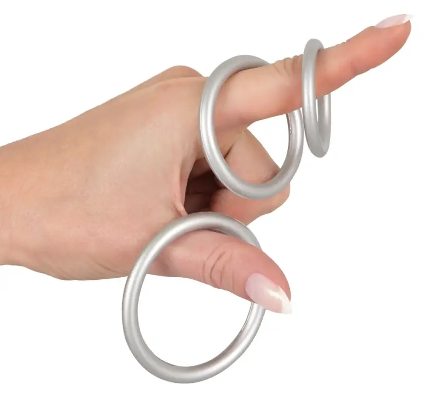 You2Toys - Metaliczny, silikonowy pierścień erekcyjny SE - zestaw - 3 szt - obrazek 5