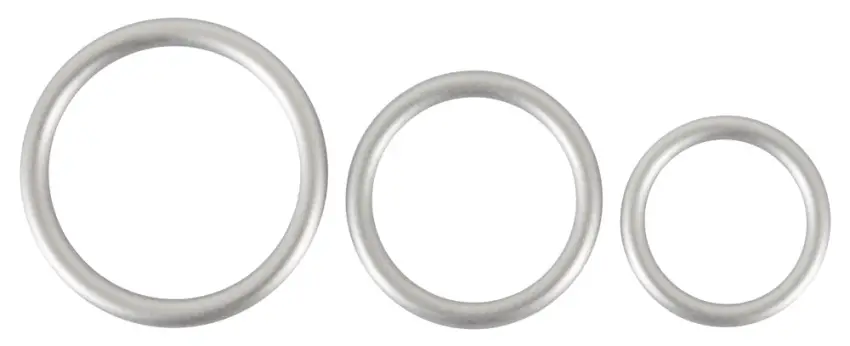 You2Toys - Metaliczny, silikonowy pierścień erekcyjny SE - zestaw - 3 szt - obrazek 2