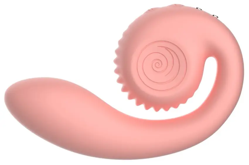 Snail Vibe - Wibrator Ślimak Zakrzywiony Ze Stymulacją Łechtaczki Gizi Brzoskwiniowy - obrazek 3