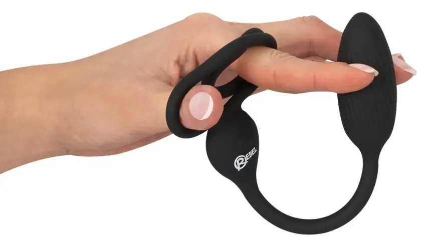 Rebel - Pierścień Erekcyjny Z Wtyczką Analną Wibrujący Cock&ball ring with a RC - obrazek 5