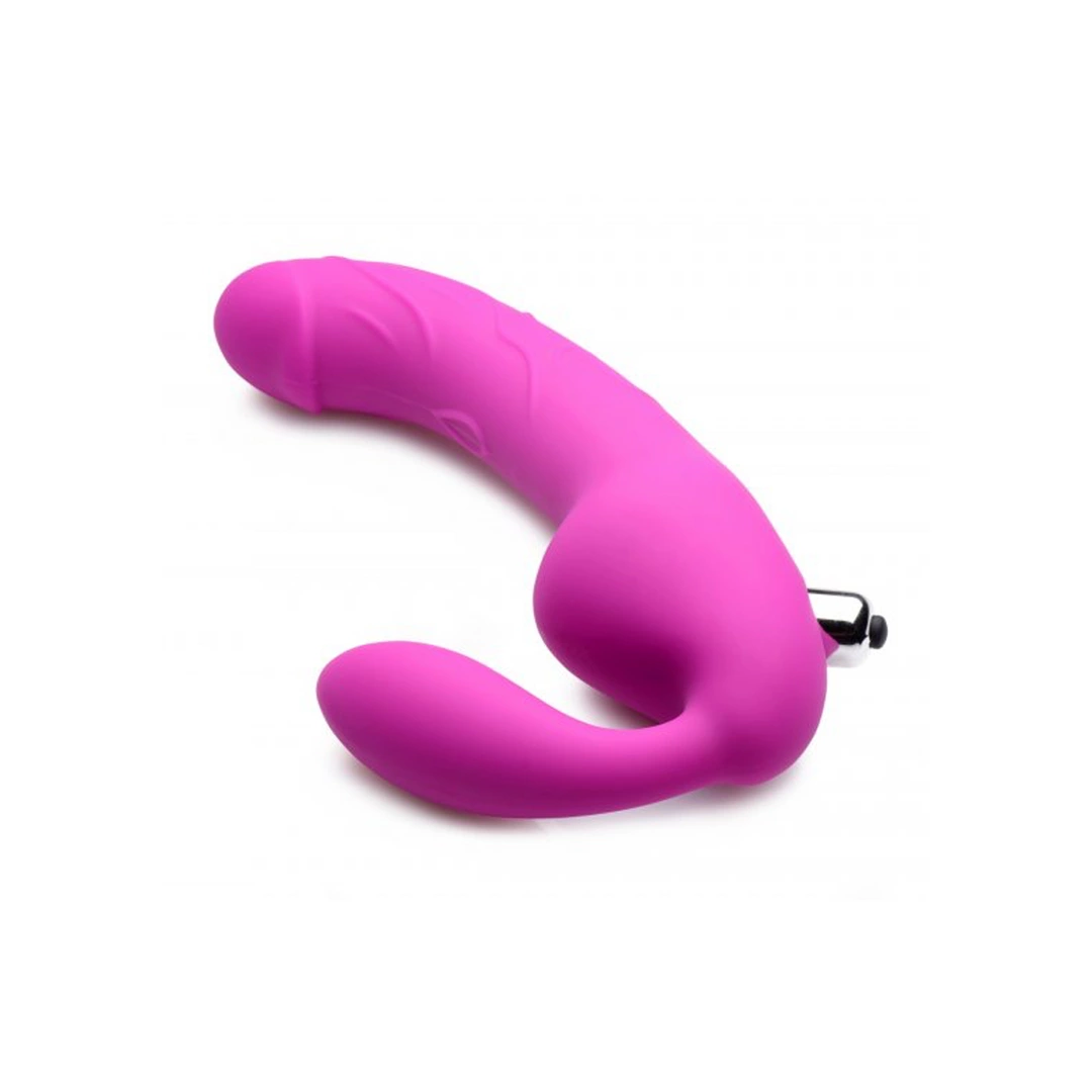 XR Brands - Potrójne, wibrujące, silikonowe dildo bez paska Royal 3 XR Brands - Potrójne, wibrujące, silikonowe dildo bez paska Royal - obrazek 3