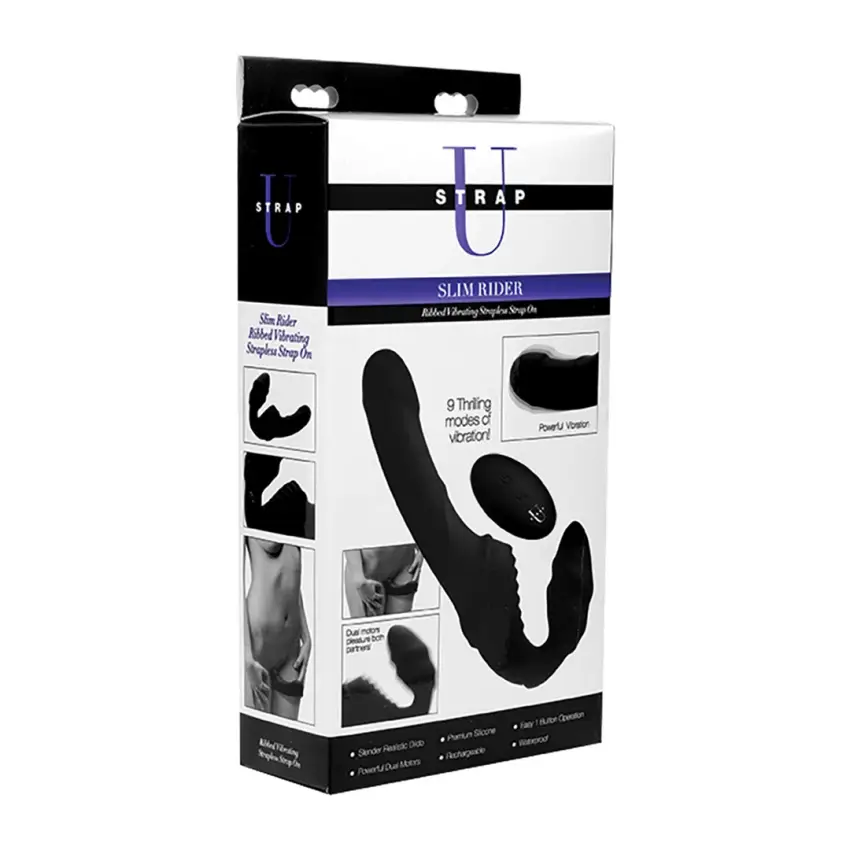 Wibrujący silikonowy pasek z dildo z pilotem zdalnego sterowania XR Brands - obrazek 2